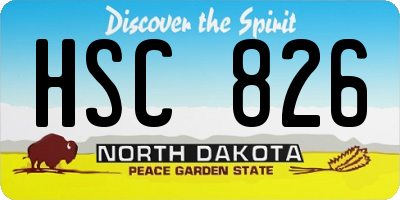 ND license plate HSC826