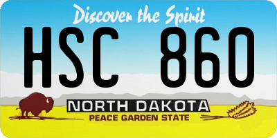 ND license plate HSC860