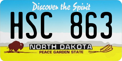ND license plate HSC863