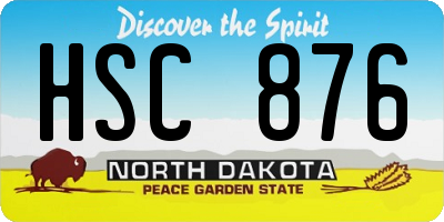 ND license plate HSC876