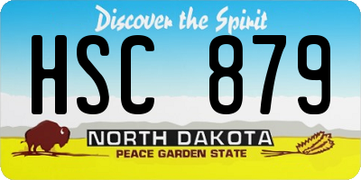 ND license plate HSC879