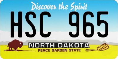 ND license plate HSC965