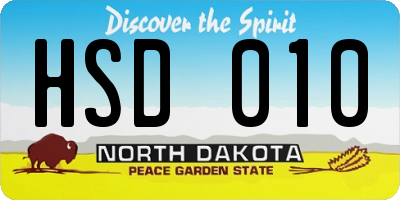 ND license plate HSD010