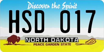 ND license plate HSD017