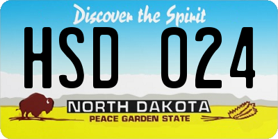 ND license plate HSD024