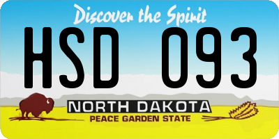 ND license plate HSD093