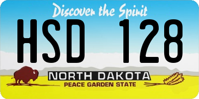 ND license plate HSD128