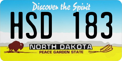 ND license plate HSD183