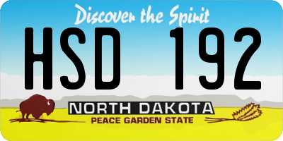 ND license plate HSD192