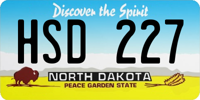 ND license plate HSD227