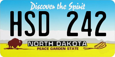 ND license plate HSD242