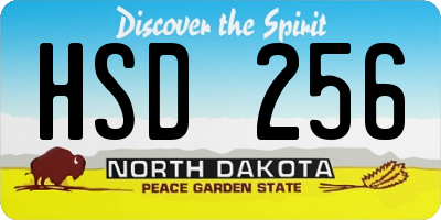ND license plate HSD256