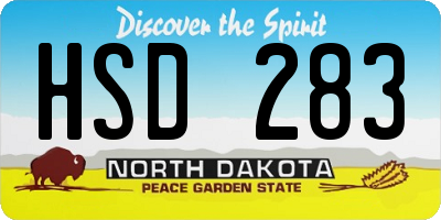 ND license plate HSD283