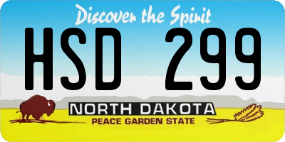 ND license plate HSD299