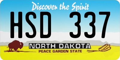 ND license plate HSD337