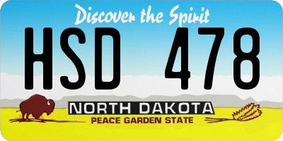 ND license plate HSD478
