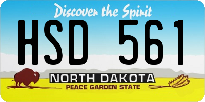 ND license plate HSD561
