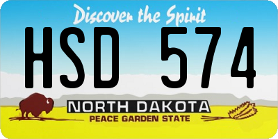 ND license plate HSD574
