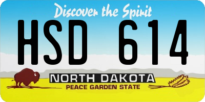 ND license plate HSD614