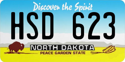 ND license plate HSD623