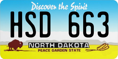 ND license plate HSD663