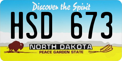 ND license plate HSD673