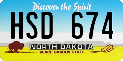 ND license plate HSD674