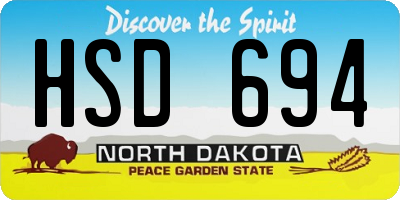 ND license plate HSD694