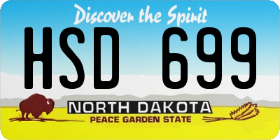 ND license plate HSD699