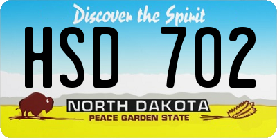 ND license plate HSD702