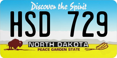ND license plate HSD729