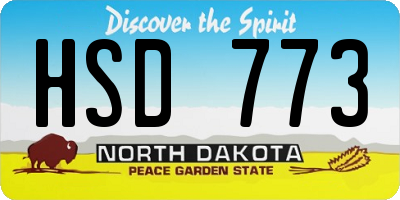 ND license plate HSD773