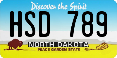 ND license plate HSD789