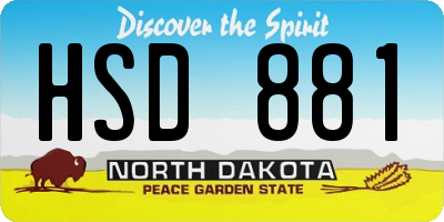 ND license plate HSD881