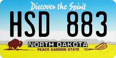 ND license plate HSD883