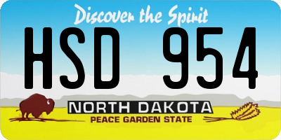 ND license plate HSD954