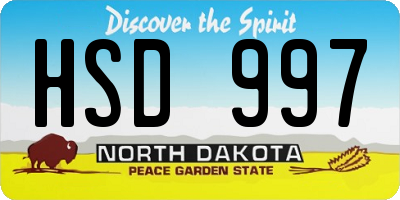 ND license plate HSD997