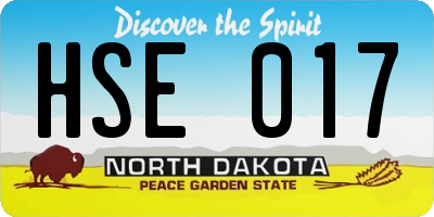 ND license plate HSE017