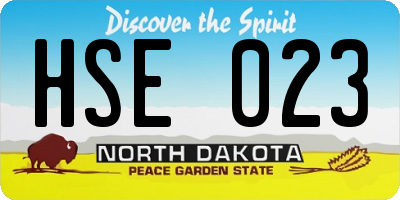 ND license plate HSE023