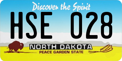 ND license plate HSE028