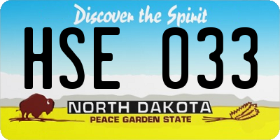 ND license plate HSE033