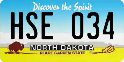 ND license plate HSE034