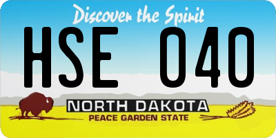 ND license plate HSE040
