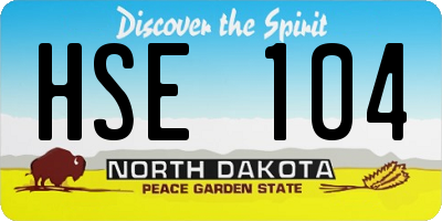 ND license plate HSE104