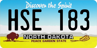 ND license plate HSE183