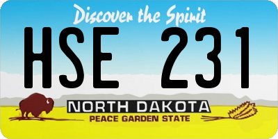ND license plate HSE231