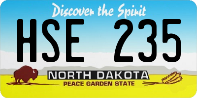 ND license plate HSE235