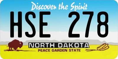 ND license plate HSE278