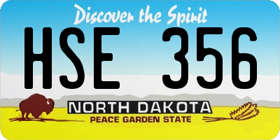 ND license plate HSE356