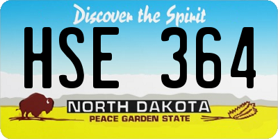 ND license plate HSE364
